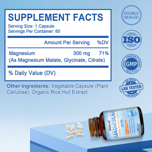 Advanced Magnesium 300mg | Triple Magnesium Complex for Better Relaxation, Muscle Support & Daily Balance
