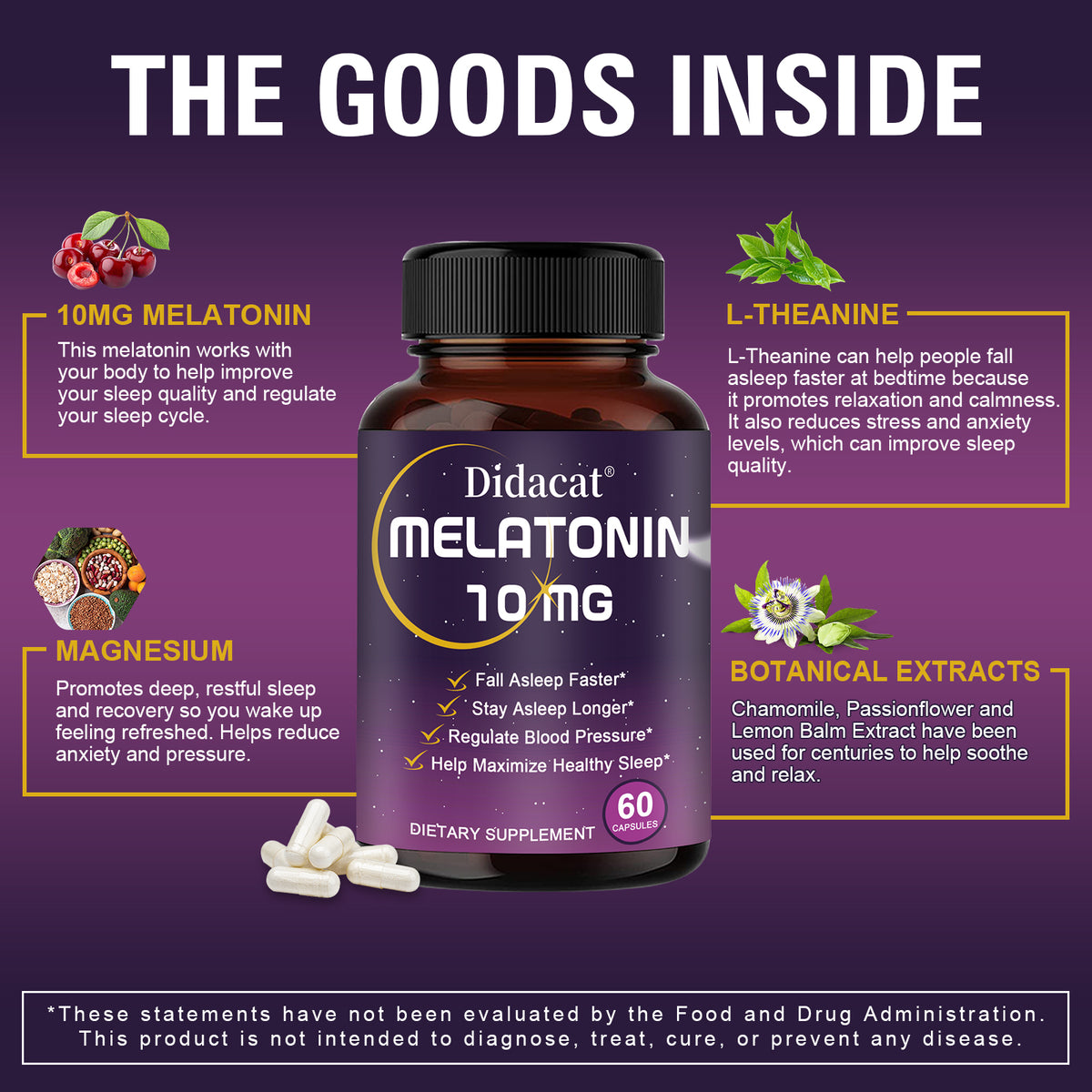 Melatonin 10mg Sleep Support Capsules – Advanced Formula for Restful Sleep & Nighttime Relaxation
