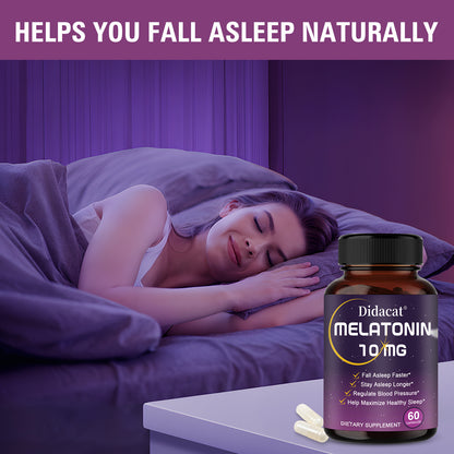 Melatonin 10mg Sleep Support Capsules – Advanced Formula for Restful Sleep & Nighttime Relaxation